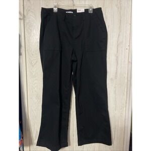 NWT Sonoma‎ Women's Black Slim Pants Stretch Size 16w High Rise Wide Leg